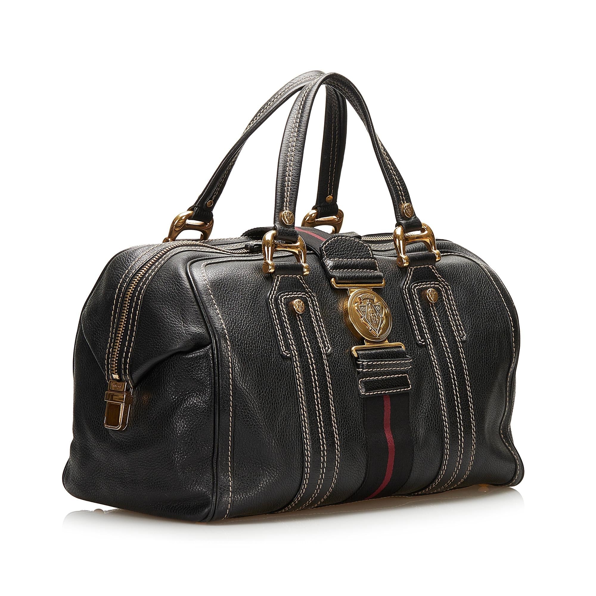 Gucci Aviatrix Leather Boston Bag (SHG-35967)