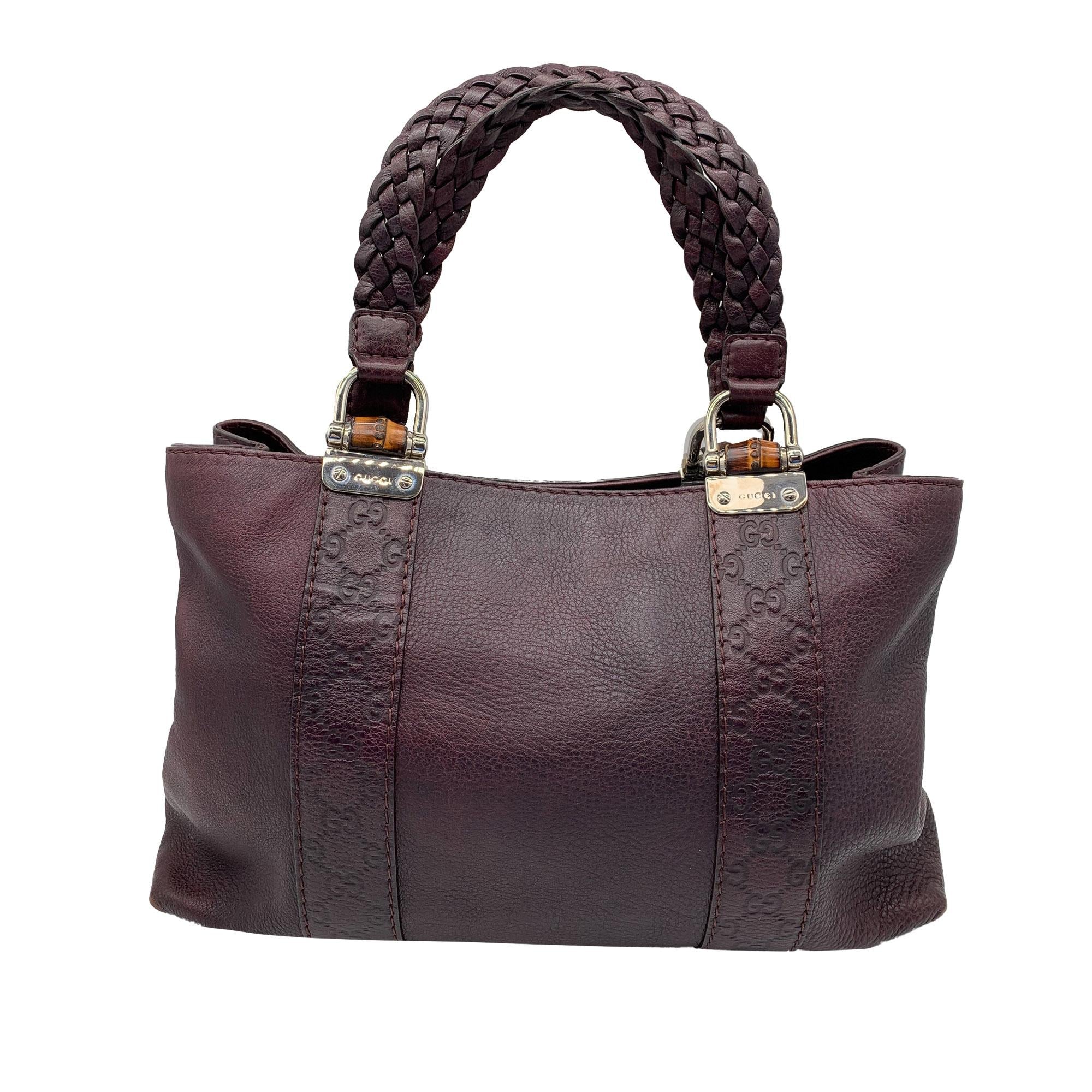 Gucci Bamboo Bar Leather Tote Bag (SHG-36986)