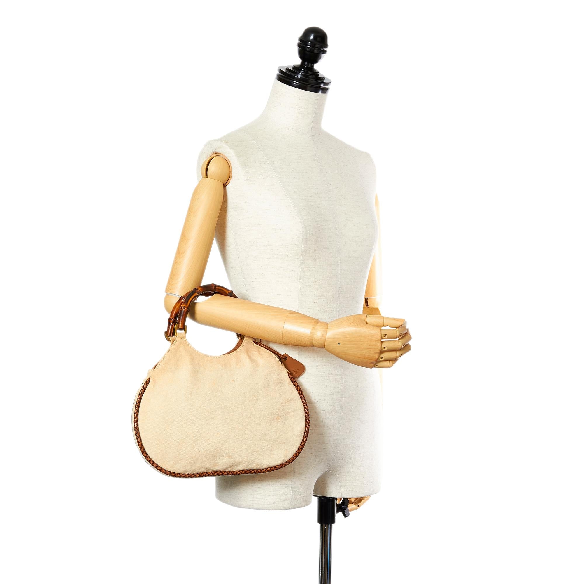 Gucci Bamboo Canvas Handbag (SHG-25145)