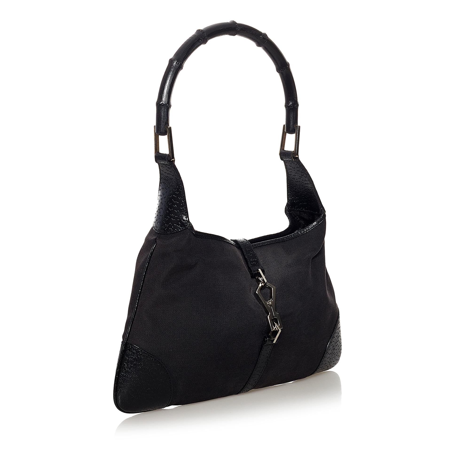 Gucci Bamboo Canvas Jackie Shoulder Bag (SHG-31465)