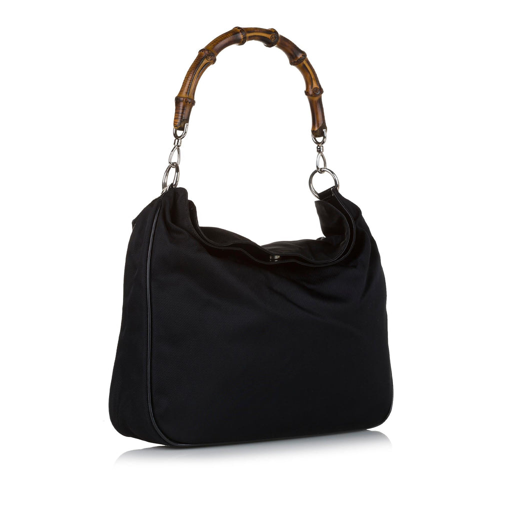 Gucci Bamboo Canvas Satchel (SHG-34897)