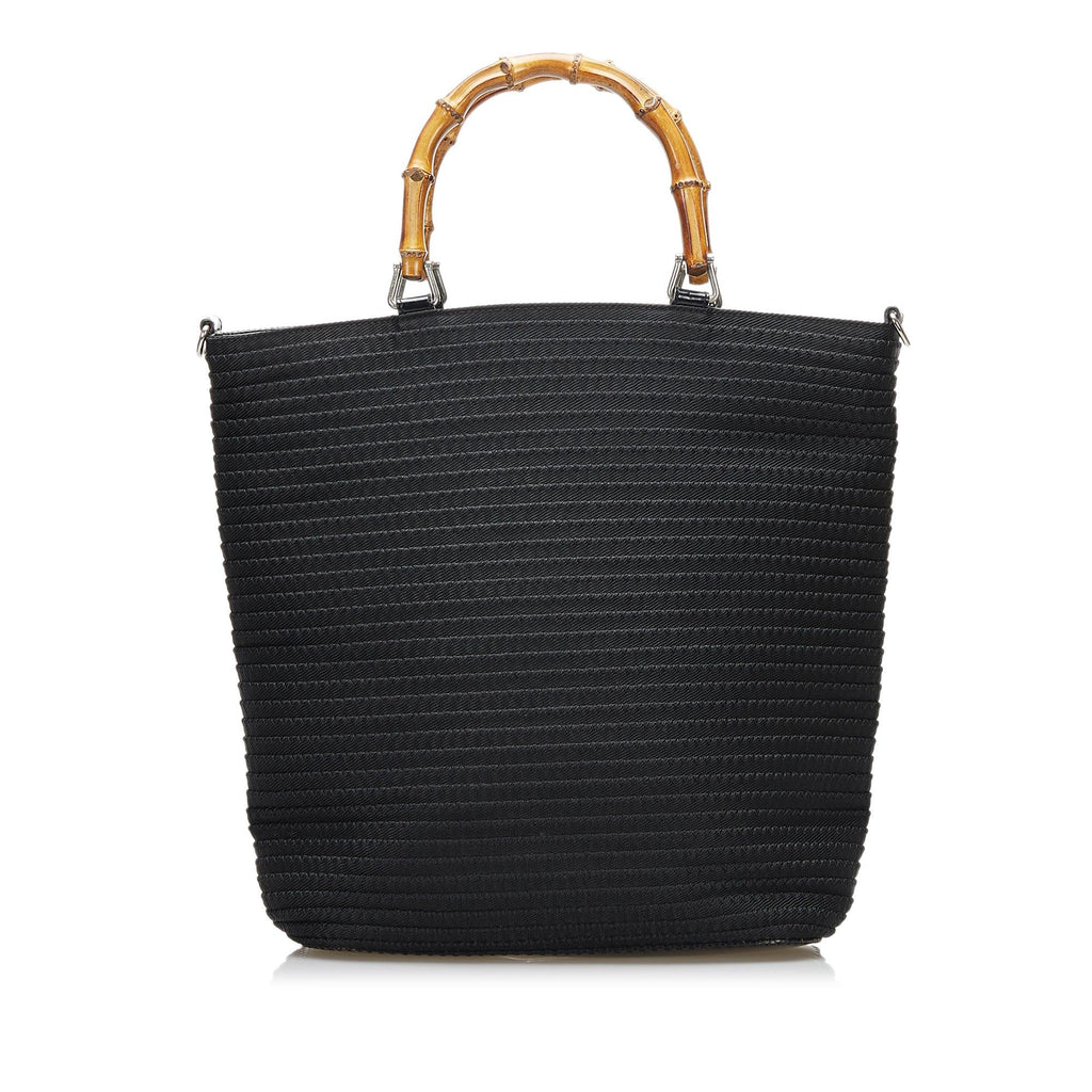 Gucci Bamboo Canvas Satchel (SHG-36575)