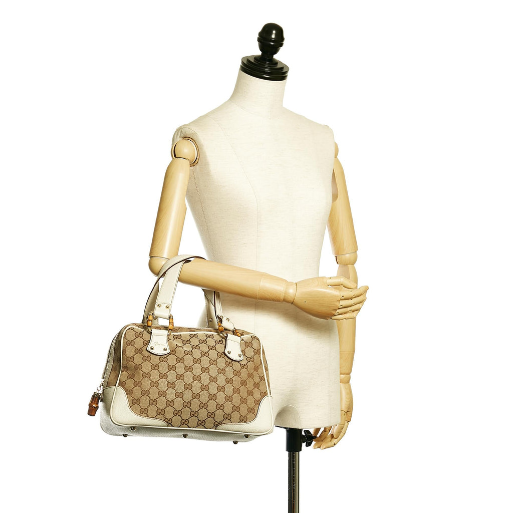 Gucci Bamboo GG Canvas Handbag (SHG-34529)