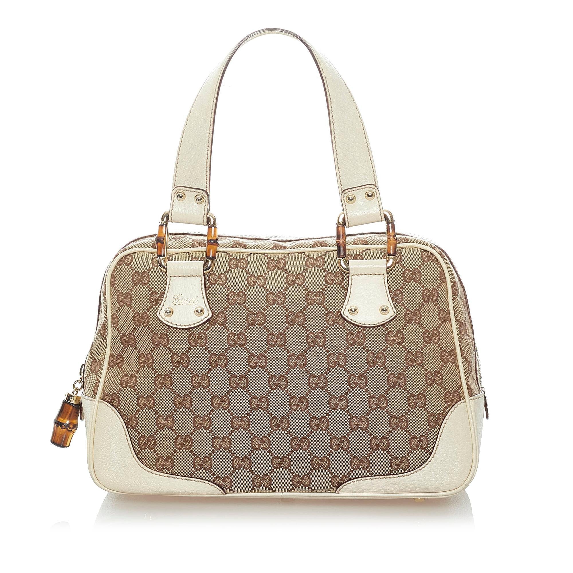 Gucci Bamboo GG Canvas Handbag (SHG-34689)