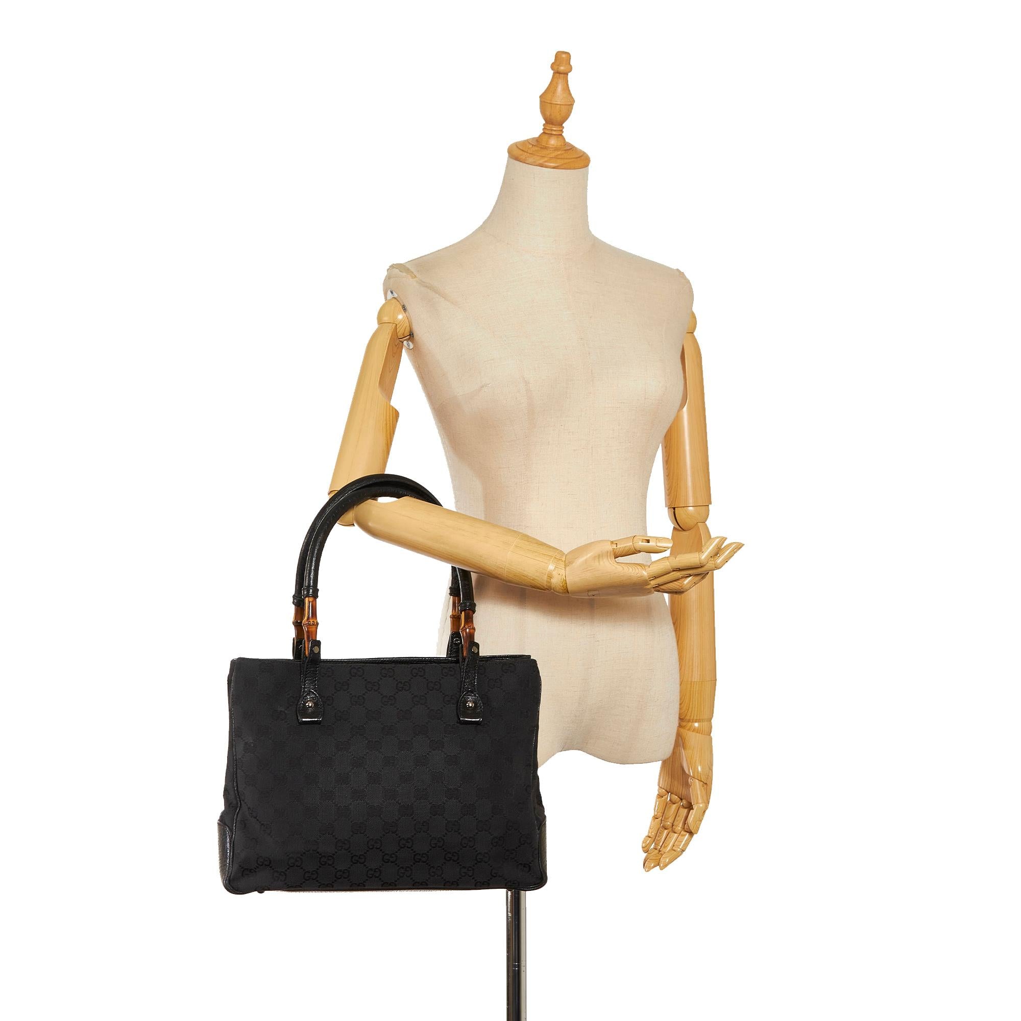 Gucci Bamboo GG Canvas Handbag (SHG-34884)