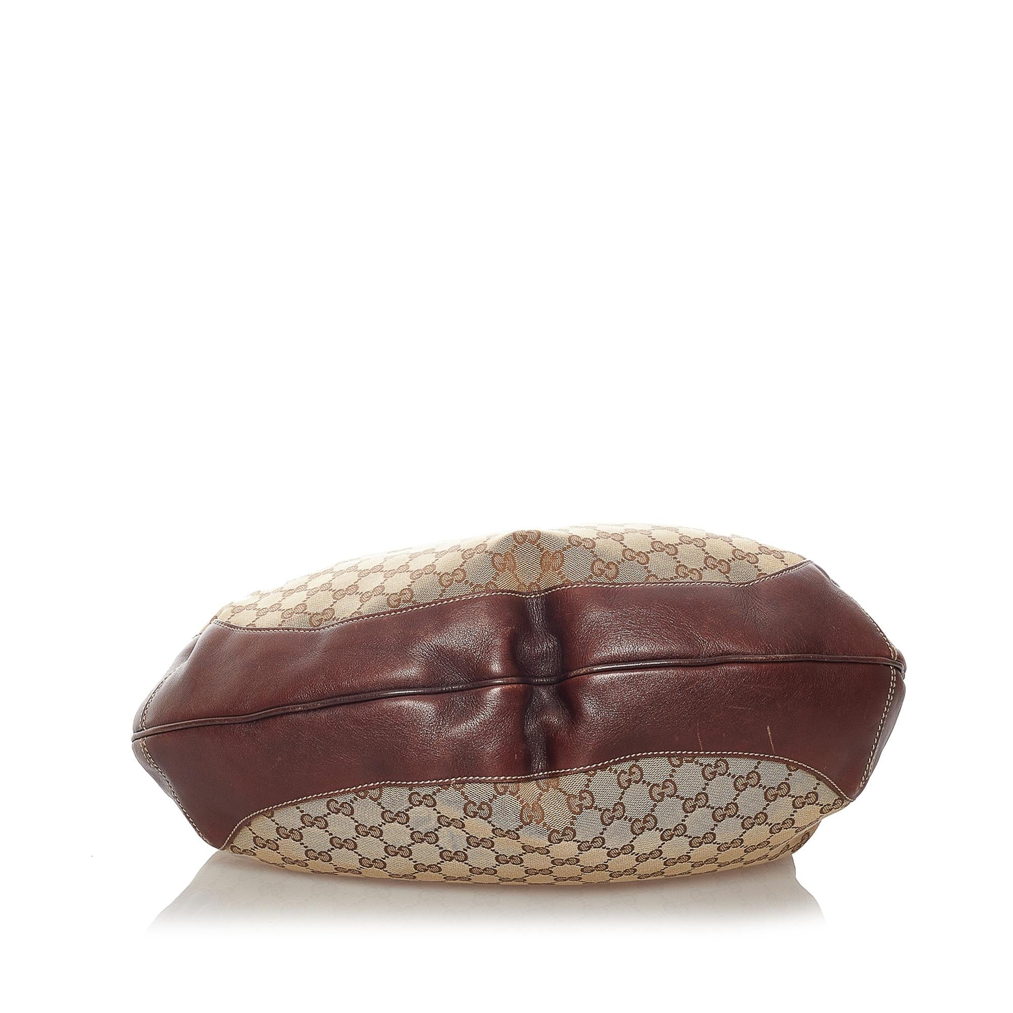 Gucci Bamboo GG Canvas Peggy Satchel (SHG-27270)