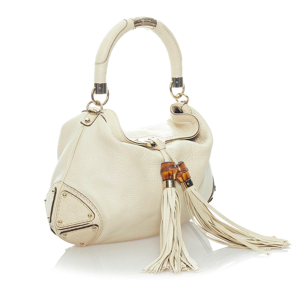 Gucci Bamboo Indy Leather Satchel (SHG-32436)