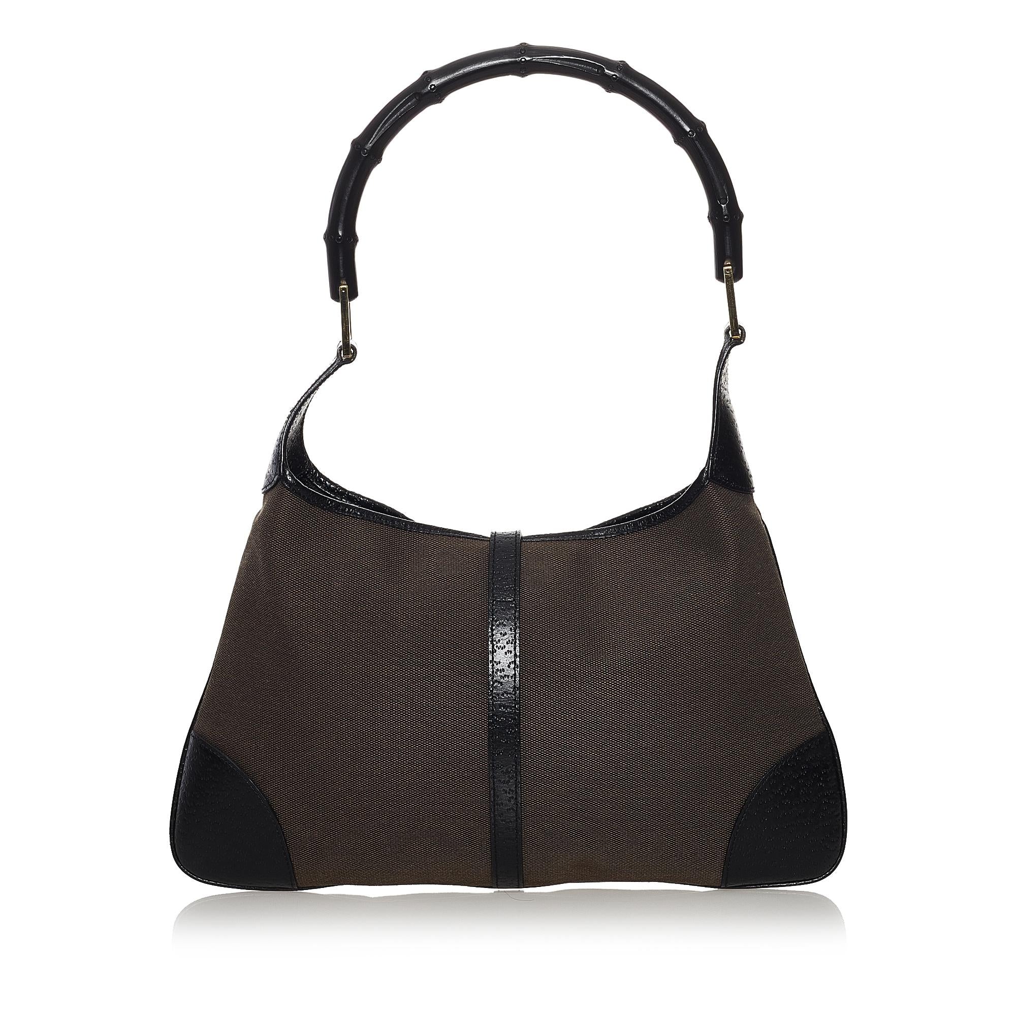 Gucci Bamboo Jackie Canvas Shoulder Bag (SHG-32753)