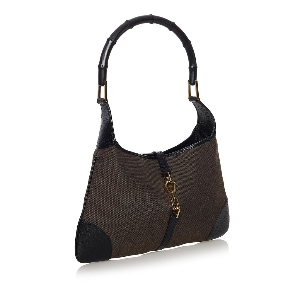 Gucci Bamboo Jackie Canvas Shoulder Bag (SHG-32753)