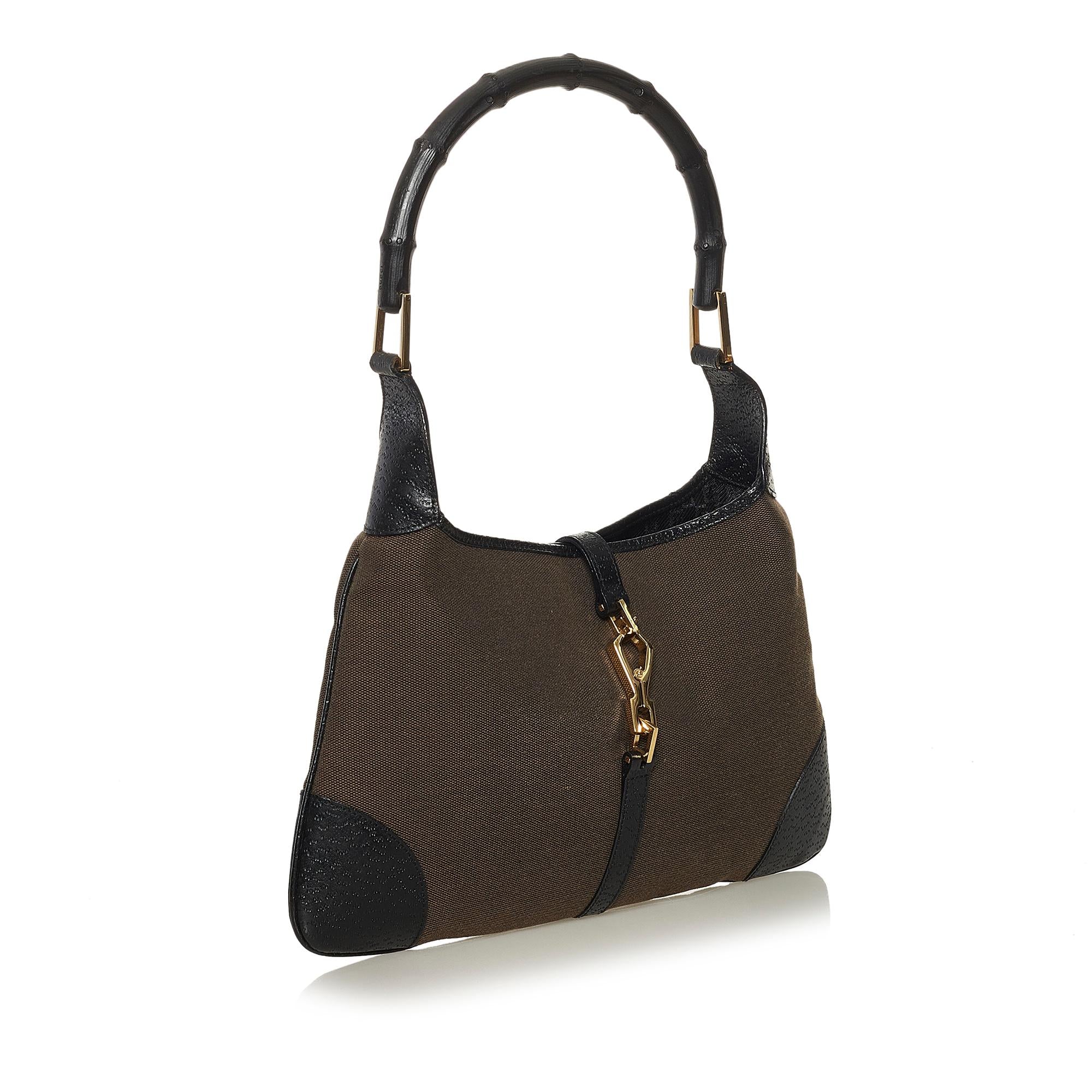 Gucci Bamboo Jackie Canvas Shoulder Bag (SHG-34844)