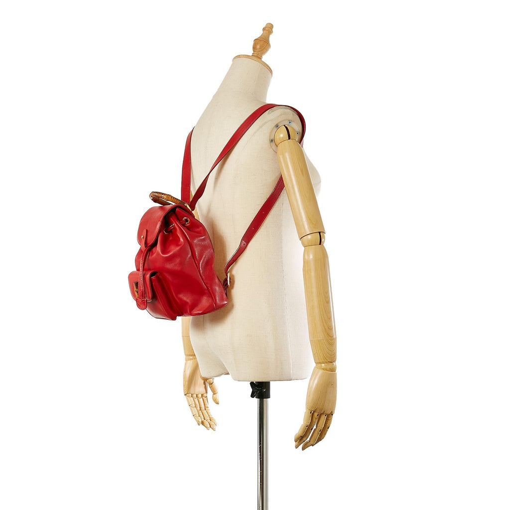 Gucci Bamboo Leather Drawstring Mini Backpack (SHG-HWMiaE)