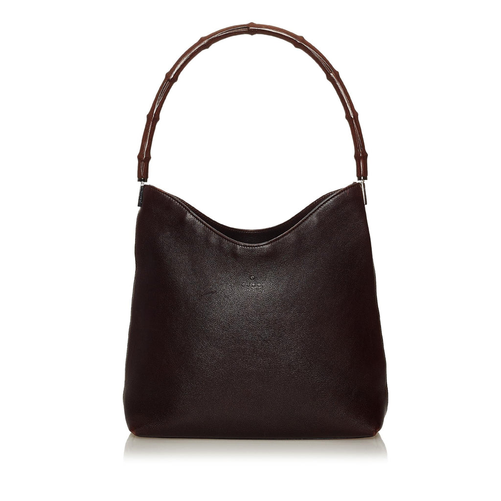 Gucci Bamboo Leather Shoulder Bag (SHG-28393)