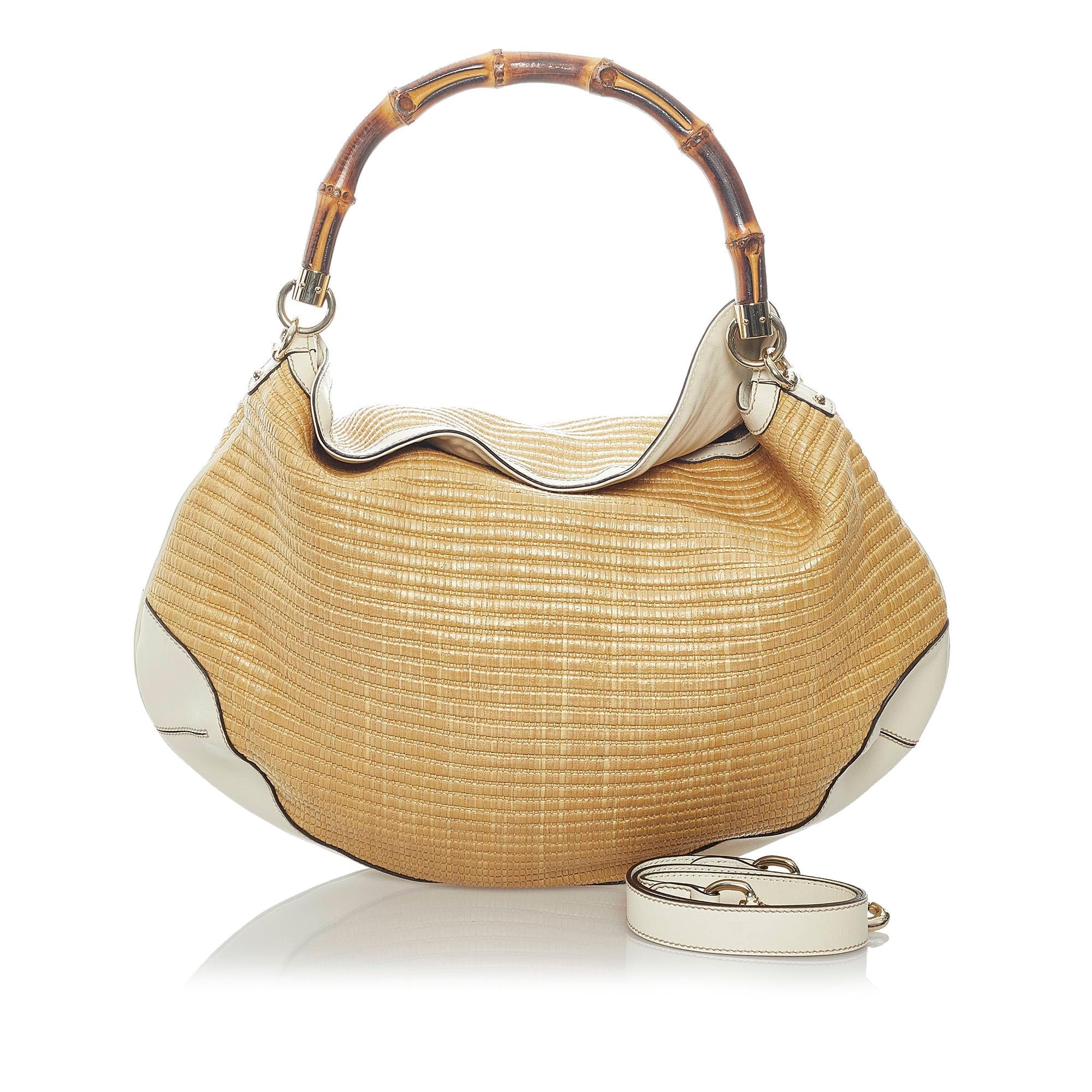Gucci Bamboo Peggy Raffia Satchel (SHG-31391)