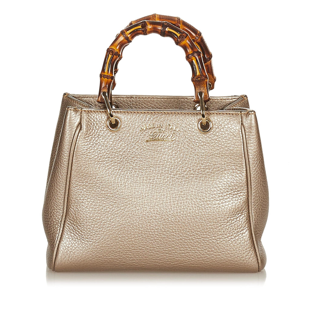 Gucci Bamboo Shopper Leather Satchel (SHG-27069)