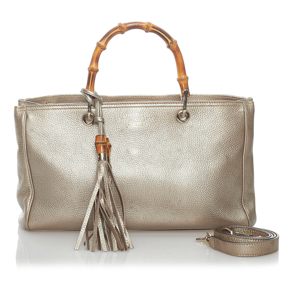 Gucci Bamboo Shopper Leather Satchel (SHG-31045)