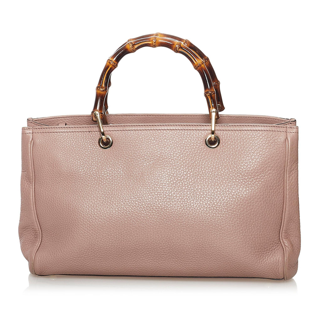 Gucci Bamboo Shopper Leather Satchel (SHG-31745)