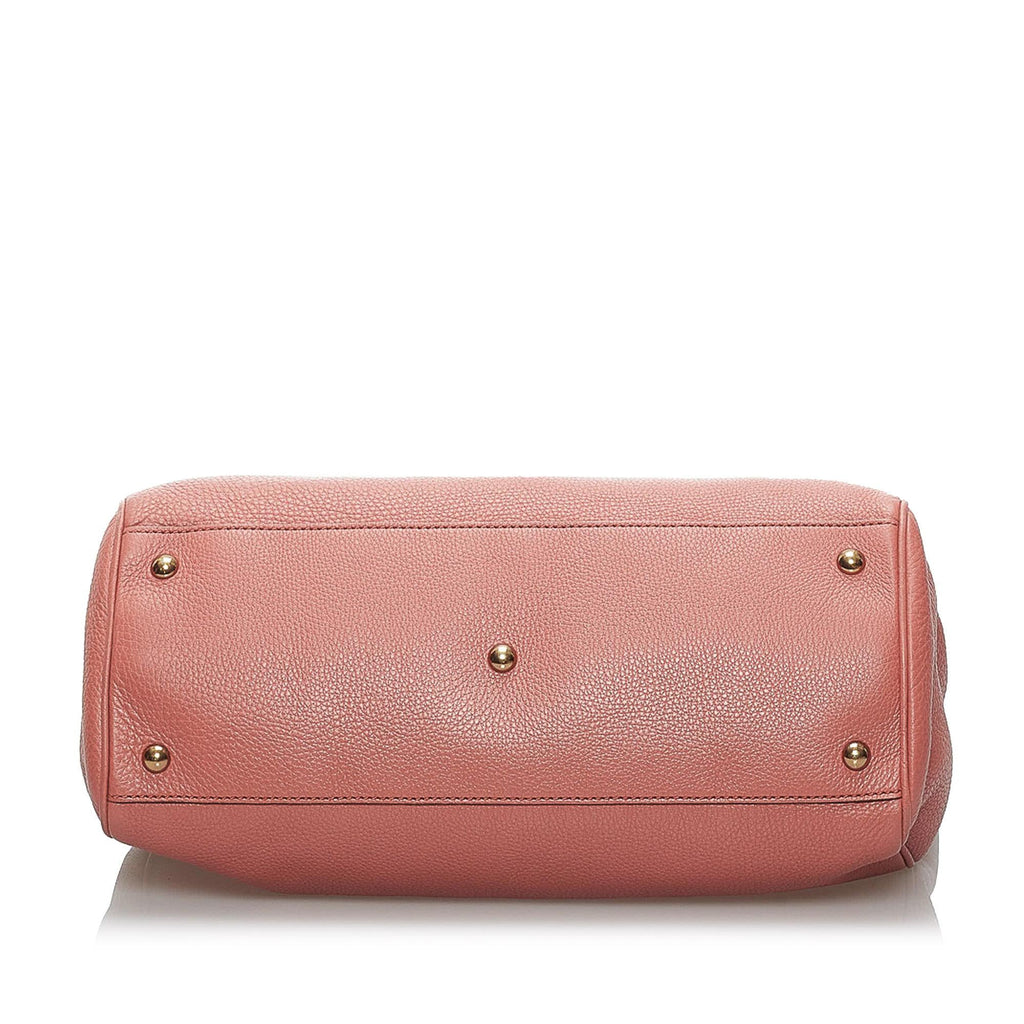 Gucci Bamboo Shopper Leather Satchel (SHG-34222)