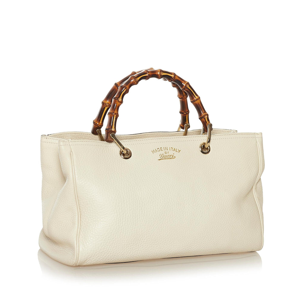 Gucci Bamboo Shopper Leather Satchel (SHG-34372)