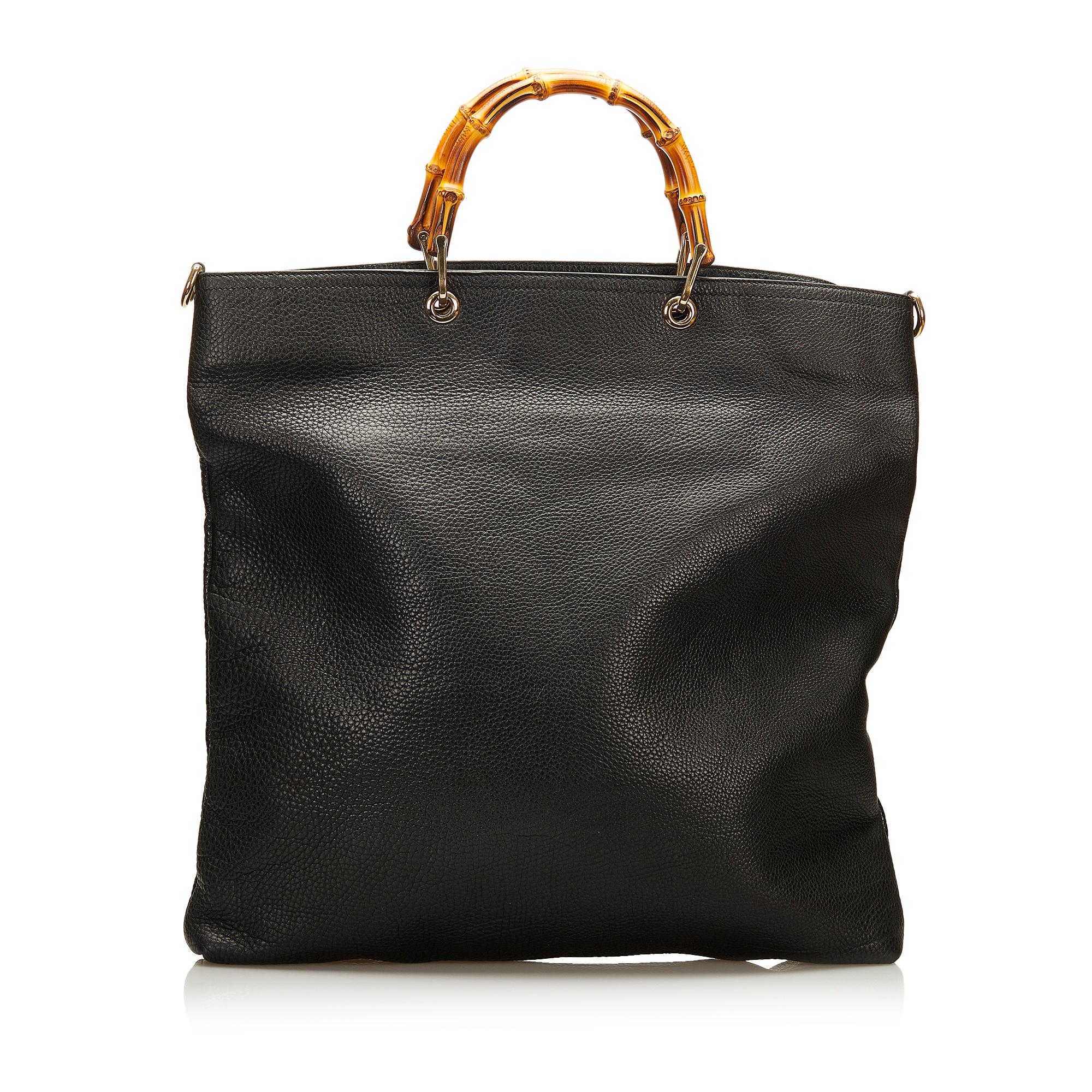 Gucci Bamboo Shopper Leather Satchel (SHG-35517)