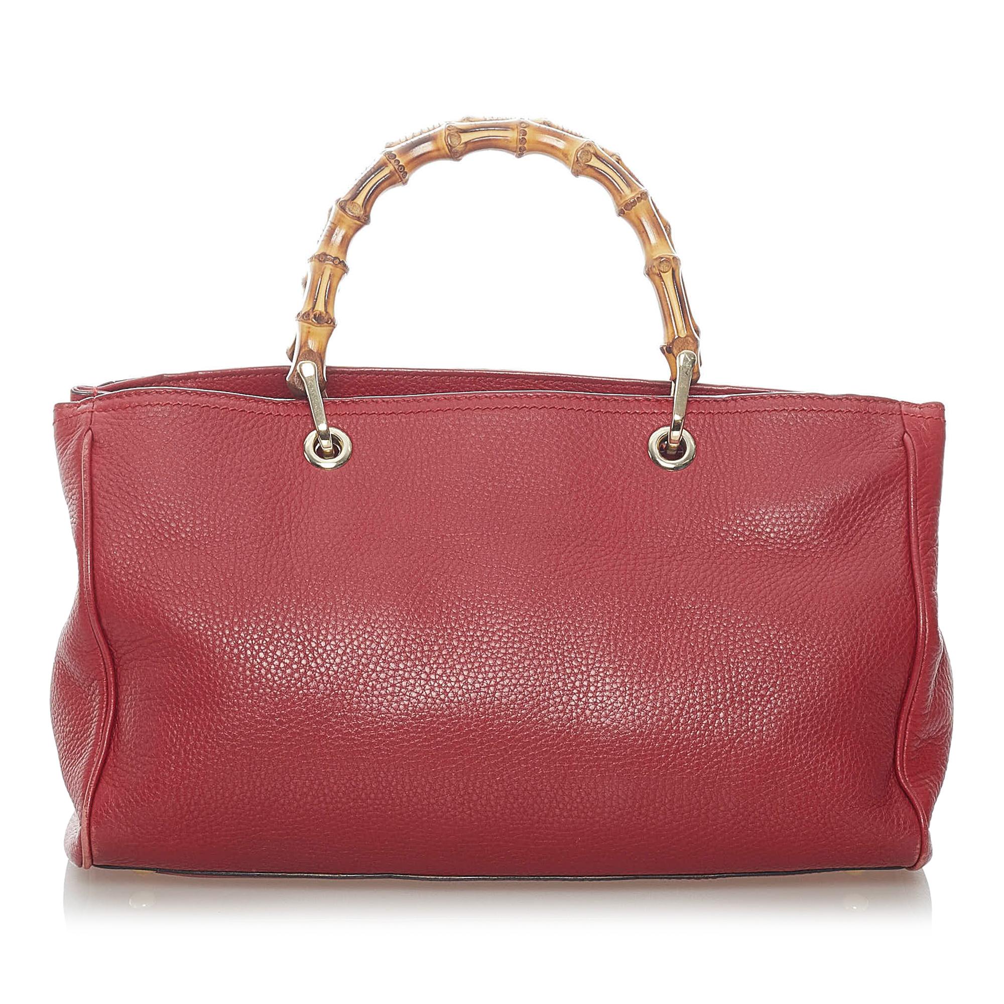 Gucci Bamboo Shopper Leather Satchel (SHG-37606)