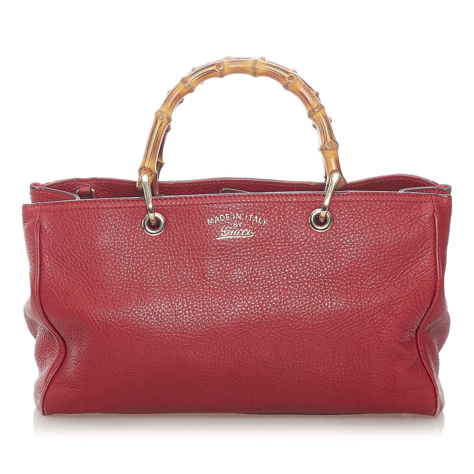 Gucci Bamboo Shopper Leather Satchel (SHG-37606)