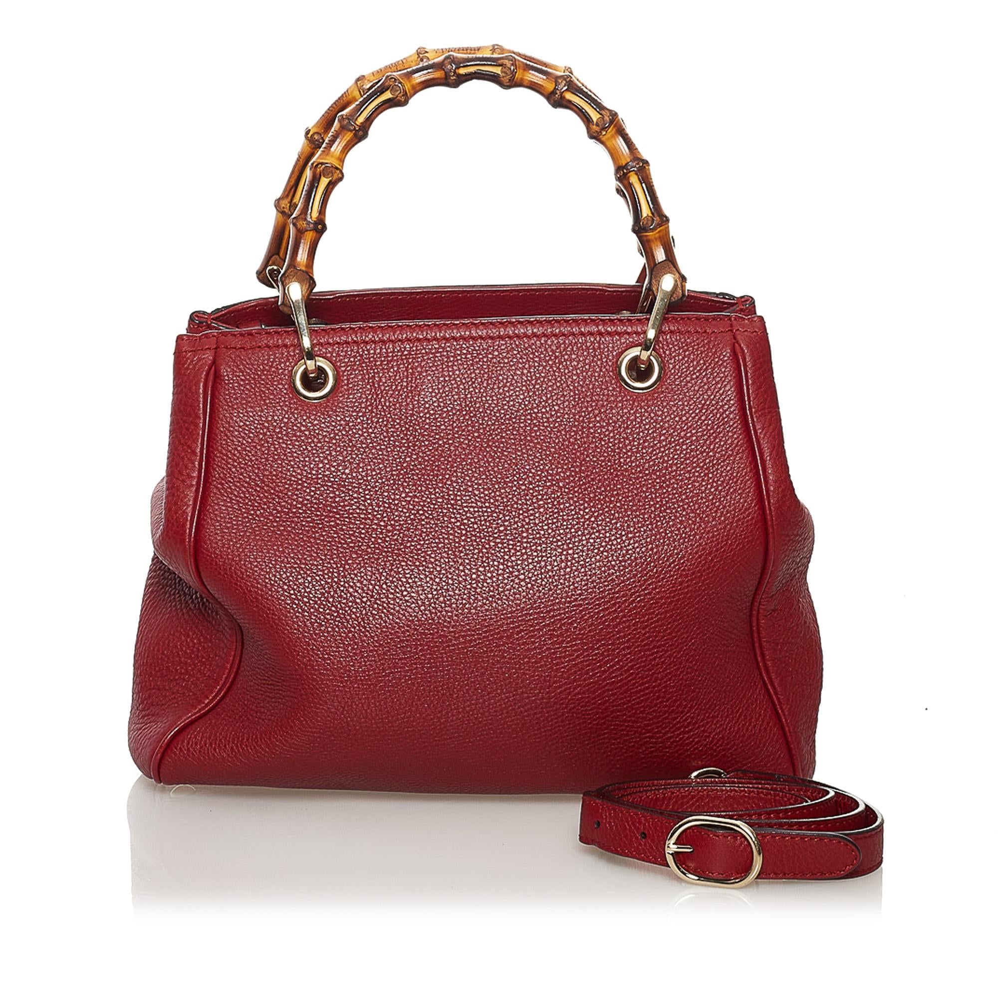 Gucci Bamboo Shopper Leather Satchel (SHG-37607)