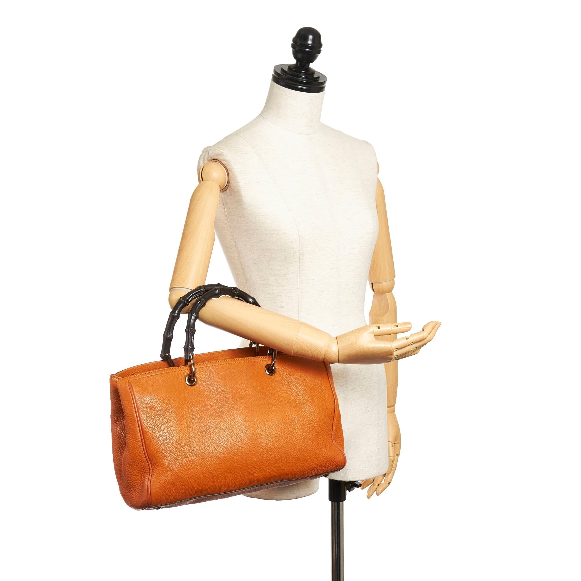 Gucci Bamboo Shopper Leather Satchel (SHG-37617)