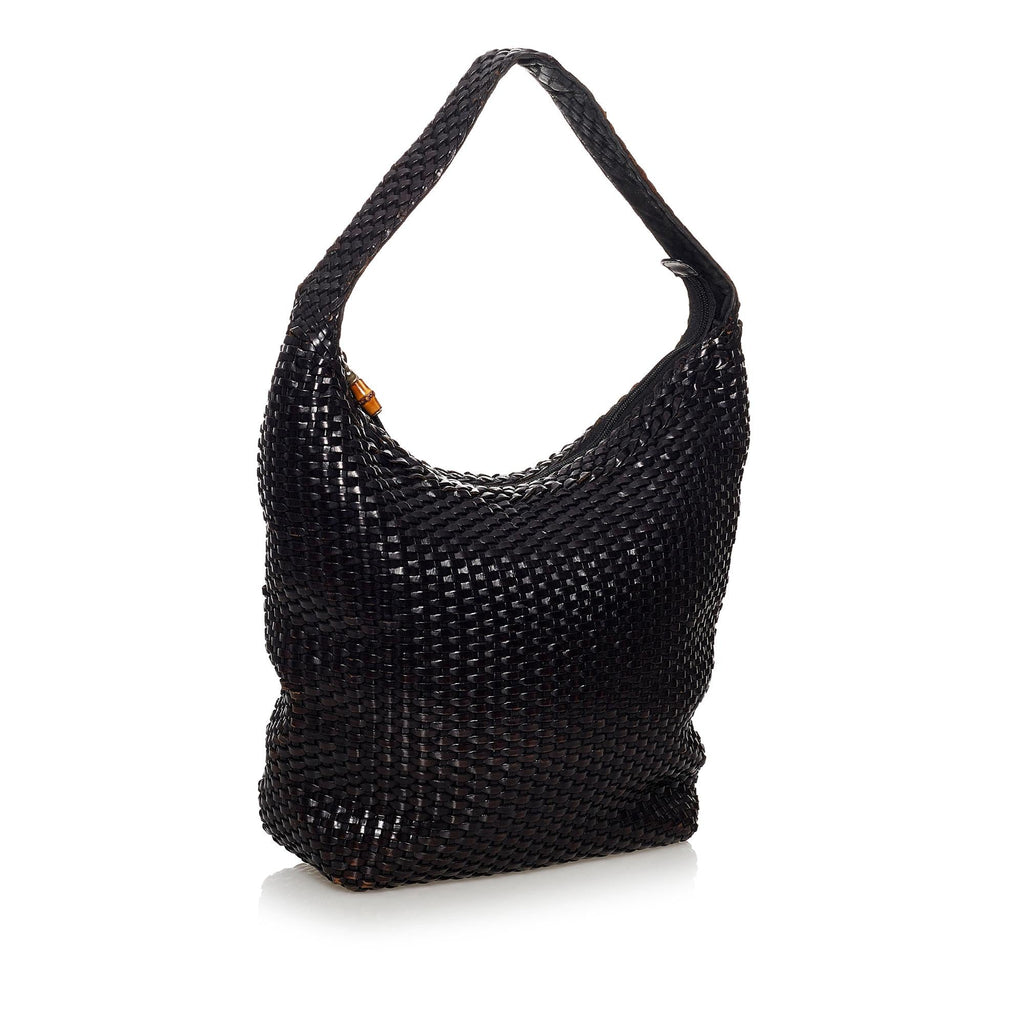 Gucci Bamboo Weaved Leather Shoulder Bag (SHG-31075)