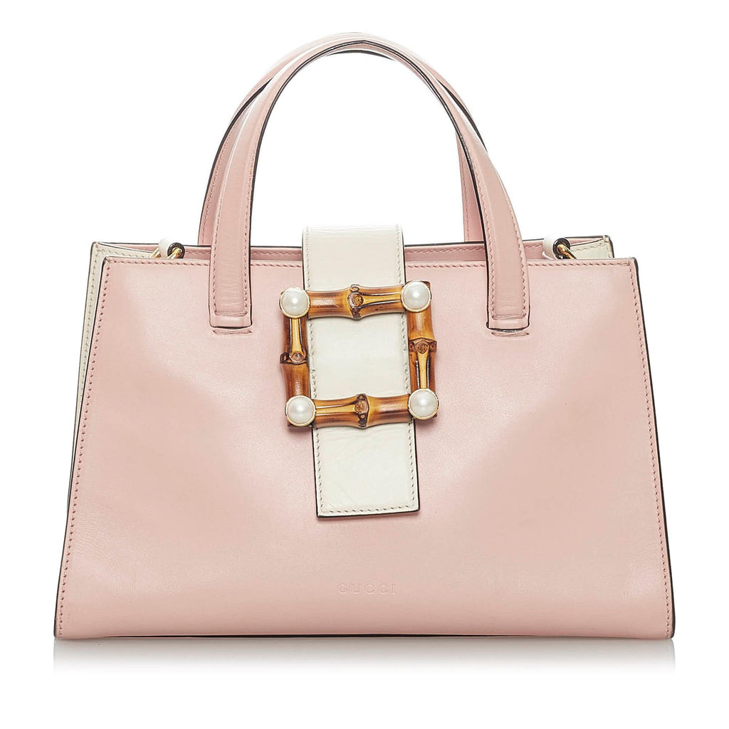 Gucci Bamboo Web Leather Satchel (SHG-29875)
