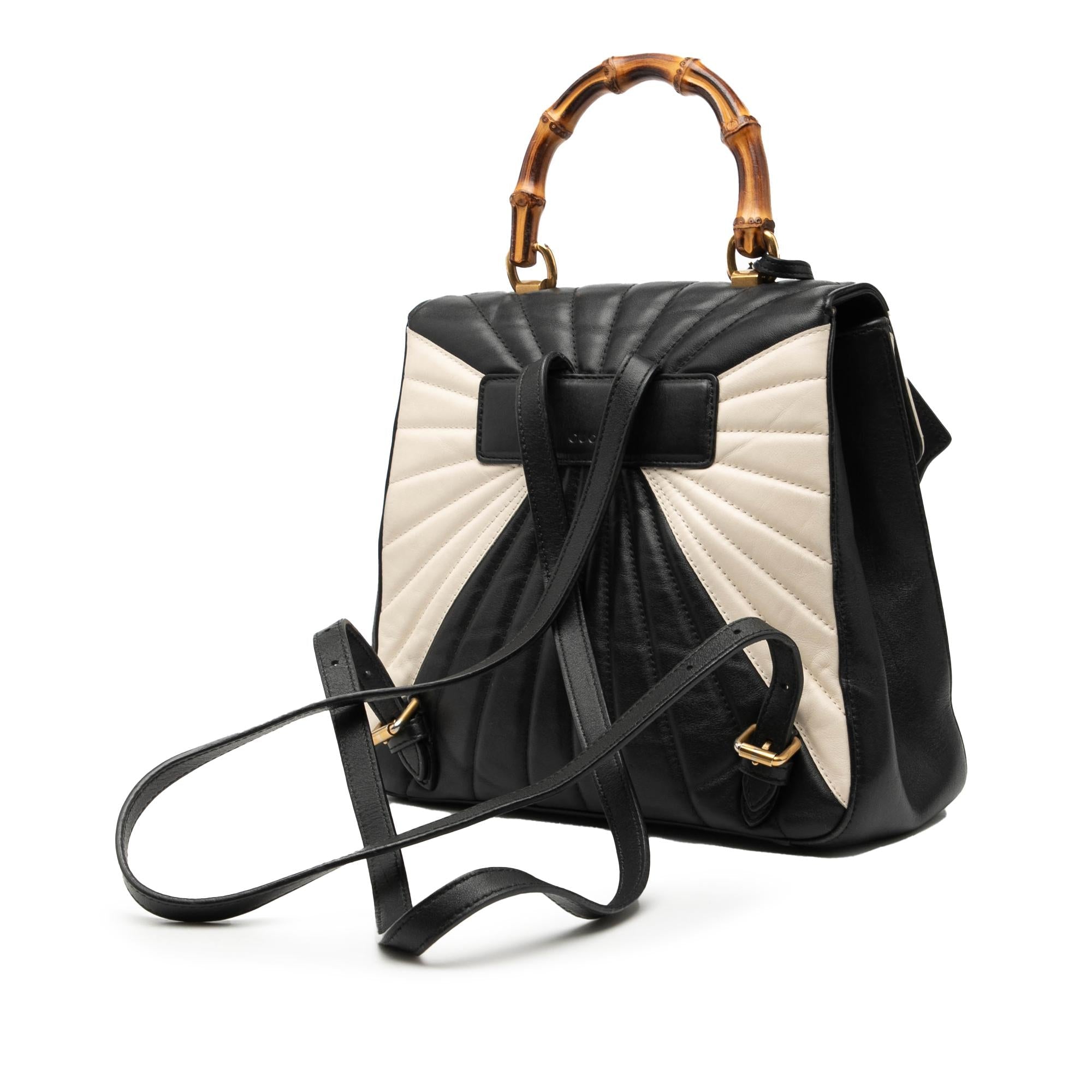 Gucci Bicolor Calfskin Bamboo Trapuntata Queen Margaret Backpack