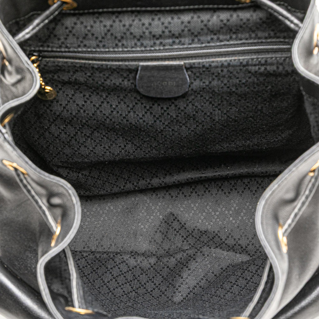 Gucci Calfskin Bamboo Drawstring Backpack