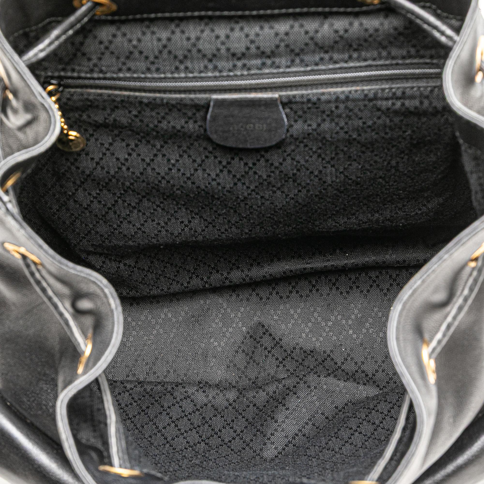 Gucci Calfskin Bamboo Drawstring Backpack