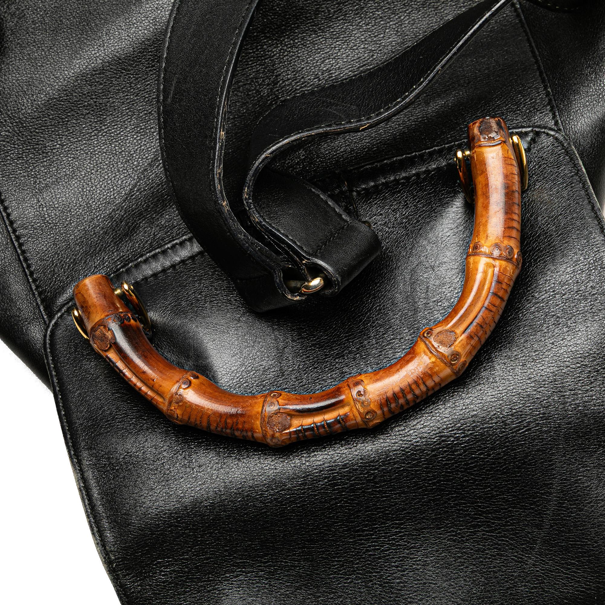 Gucci Calfskin Bamboo Drawstring Backpack