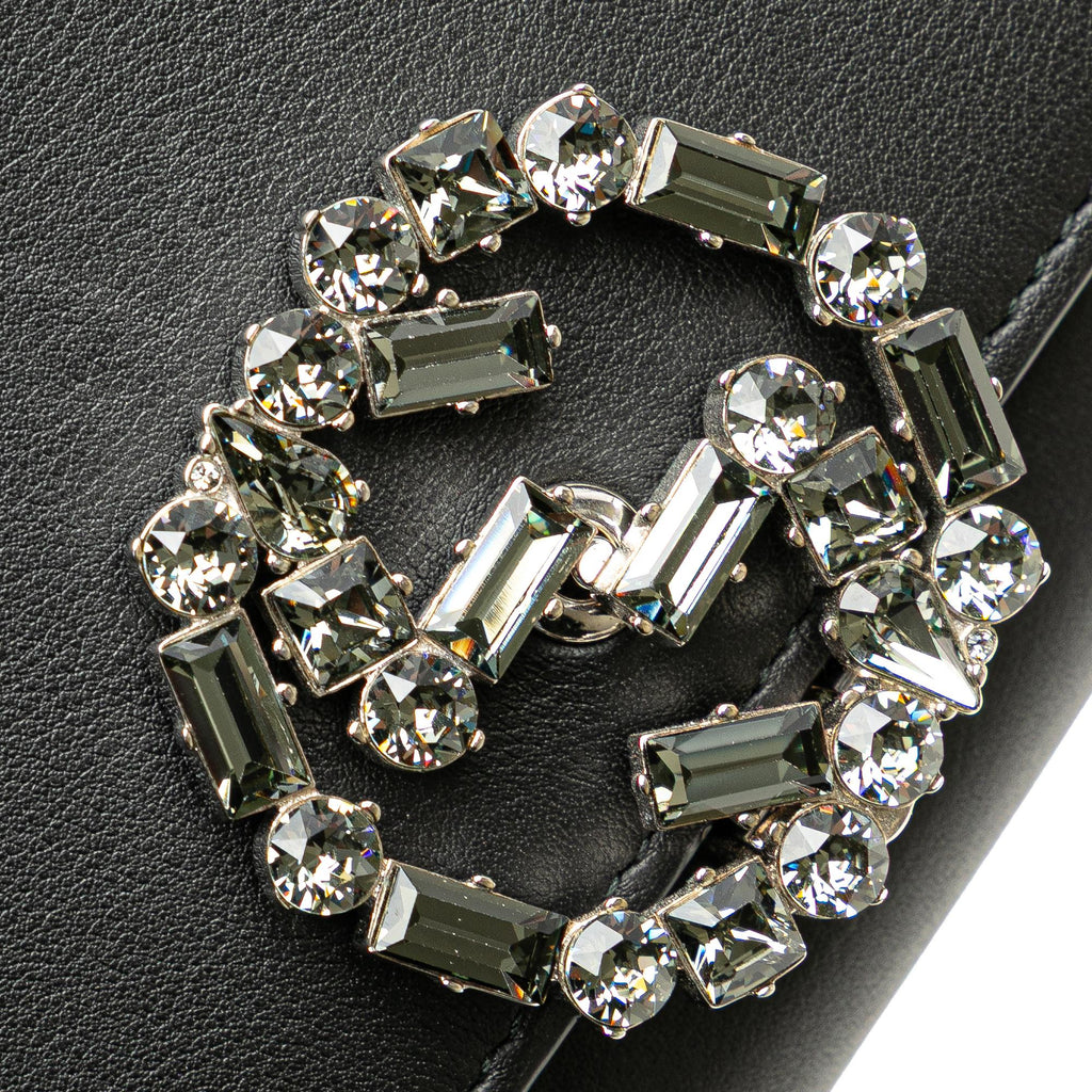 Gucci Calfskin Crystals Broadway Clutch