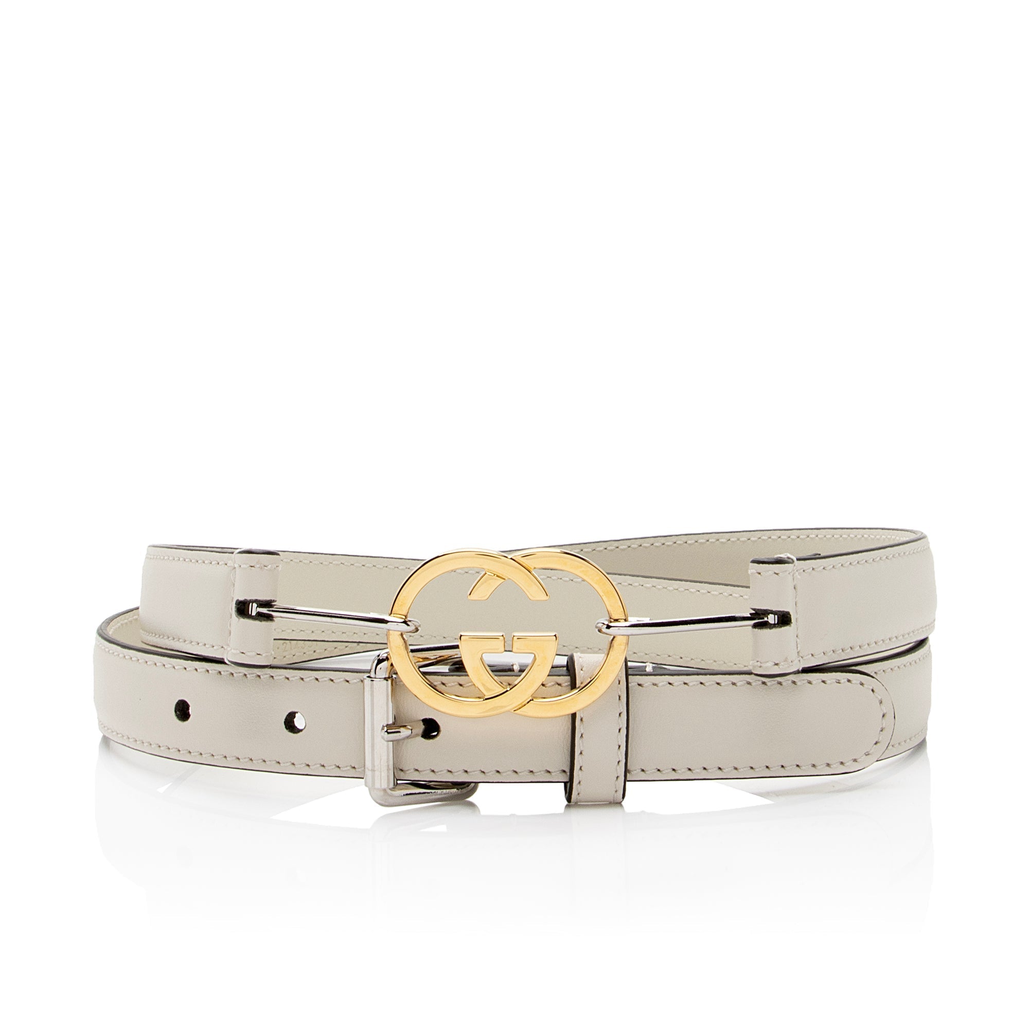 Gucci Calfskin Interlocking G Slim Belt - Size 38 / 95 (SHF-IbtT6F)