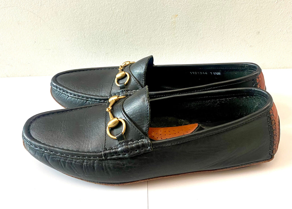 GUCCI CALFSKIN LEATHER HORSEBIT DRIVER LOAFERS
