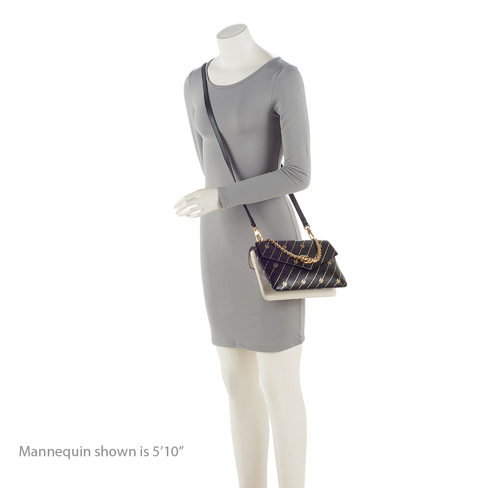 Gucci Calfskin Diagonal Stipe Thiara Double Shoulder Bag (SHF-21686)