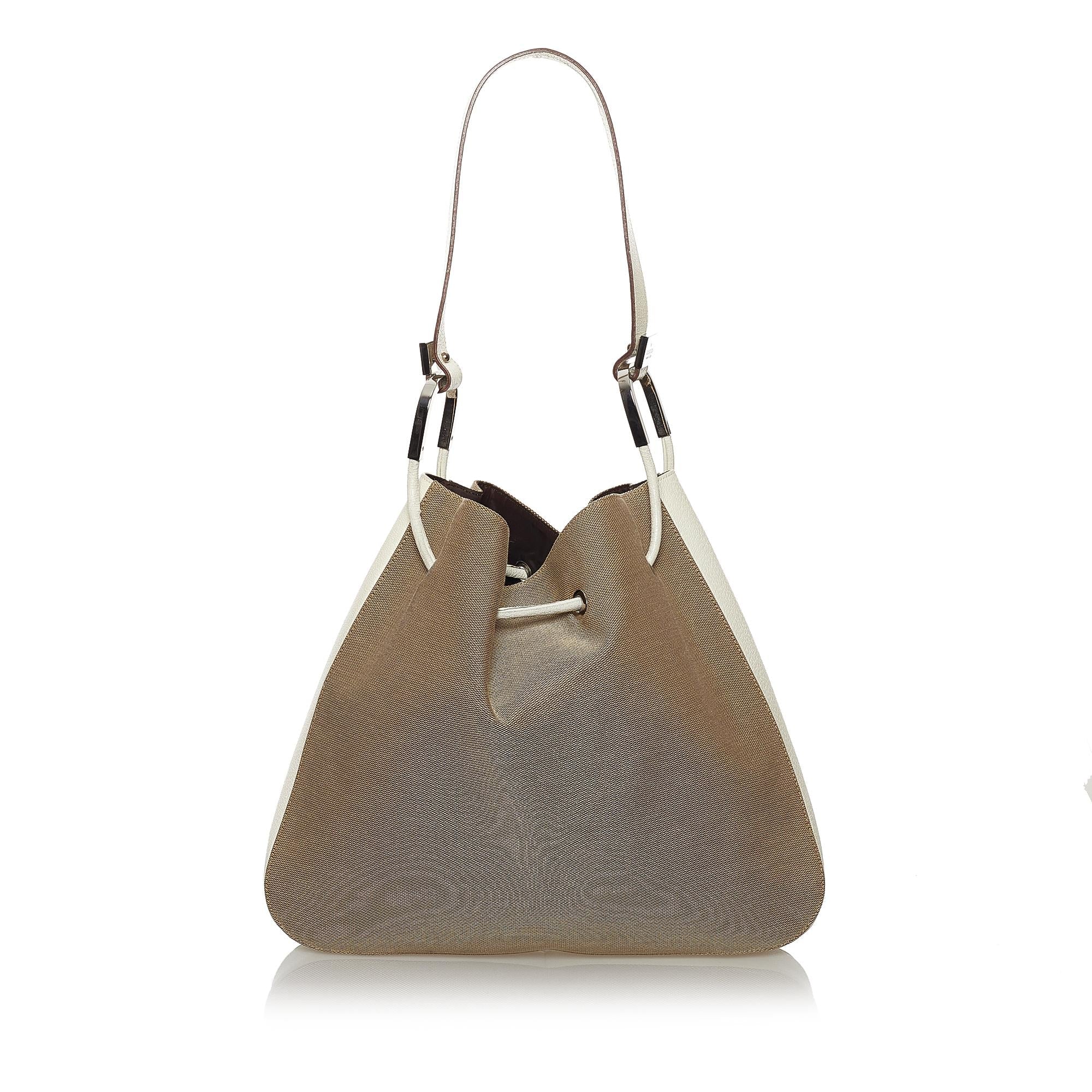 Gucci Canvas Drawstring Shoulder Bag (SHG-29810)