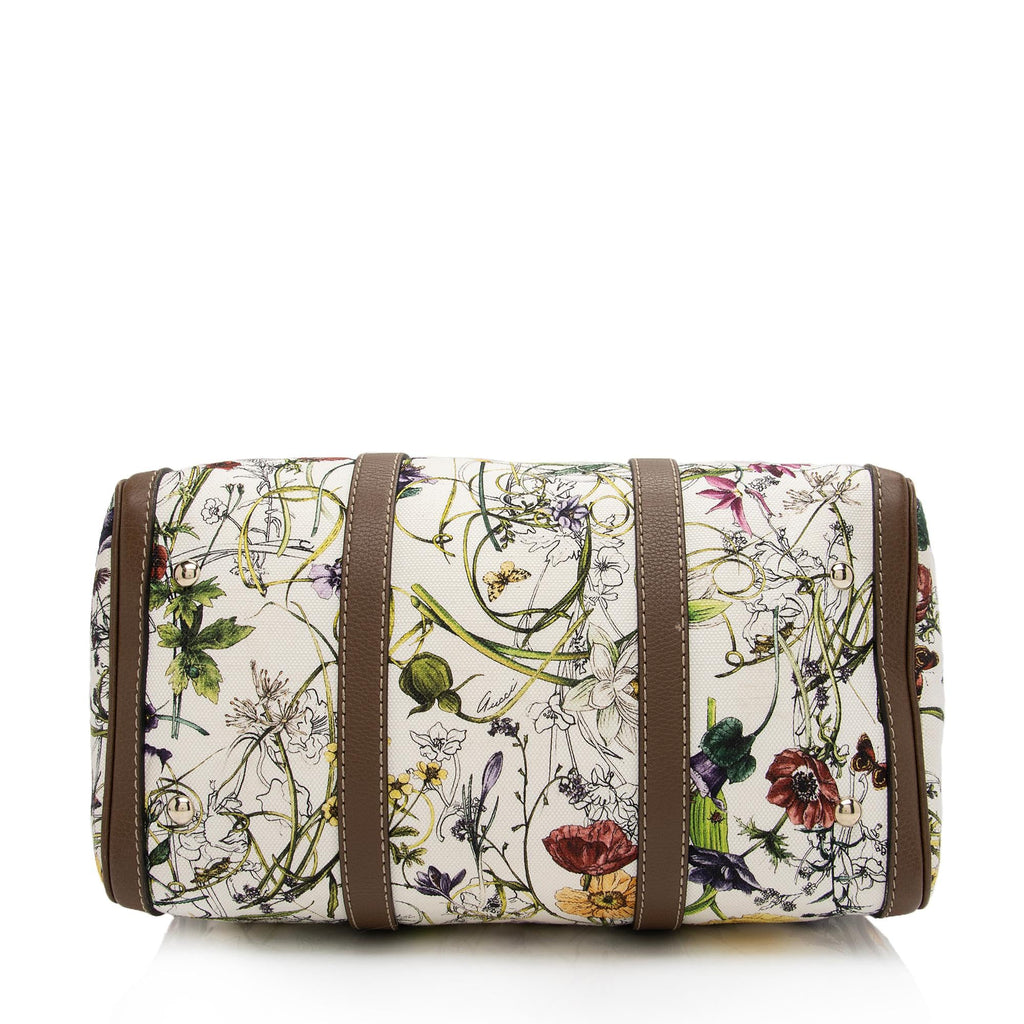 Gucci Canvas Flora Joy Convertible Medium Boston Bag (SHF-FIW9Ce)