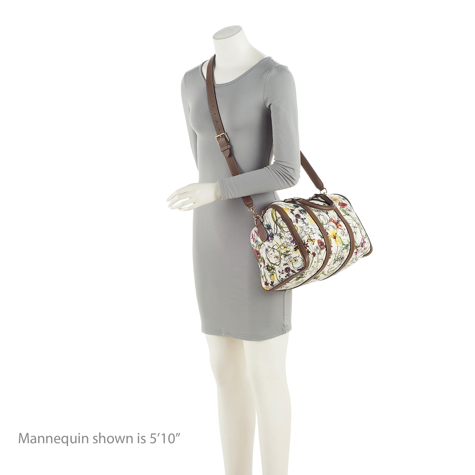 Gucci Canvas Flora Joy Convertible Medium Boston Bag (SHF-FIW9Ce)