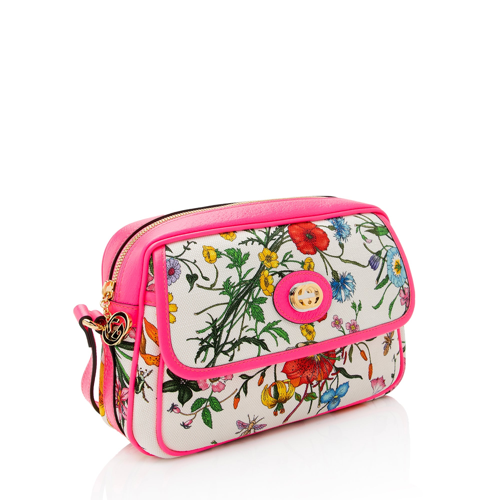 Gucci Canvas Flora Shoulder Bag (SHF-22602)