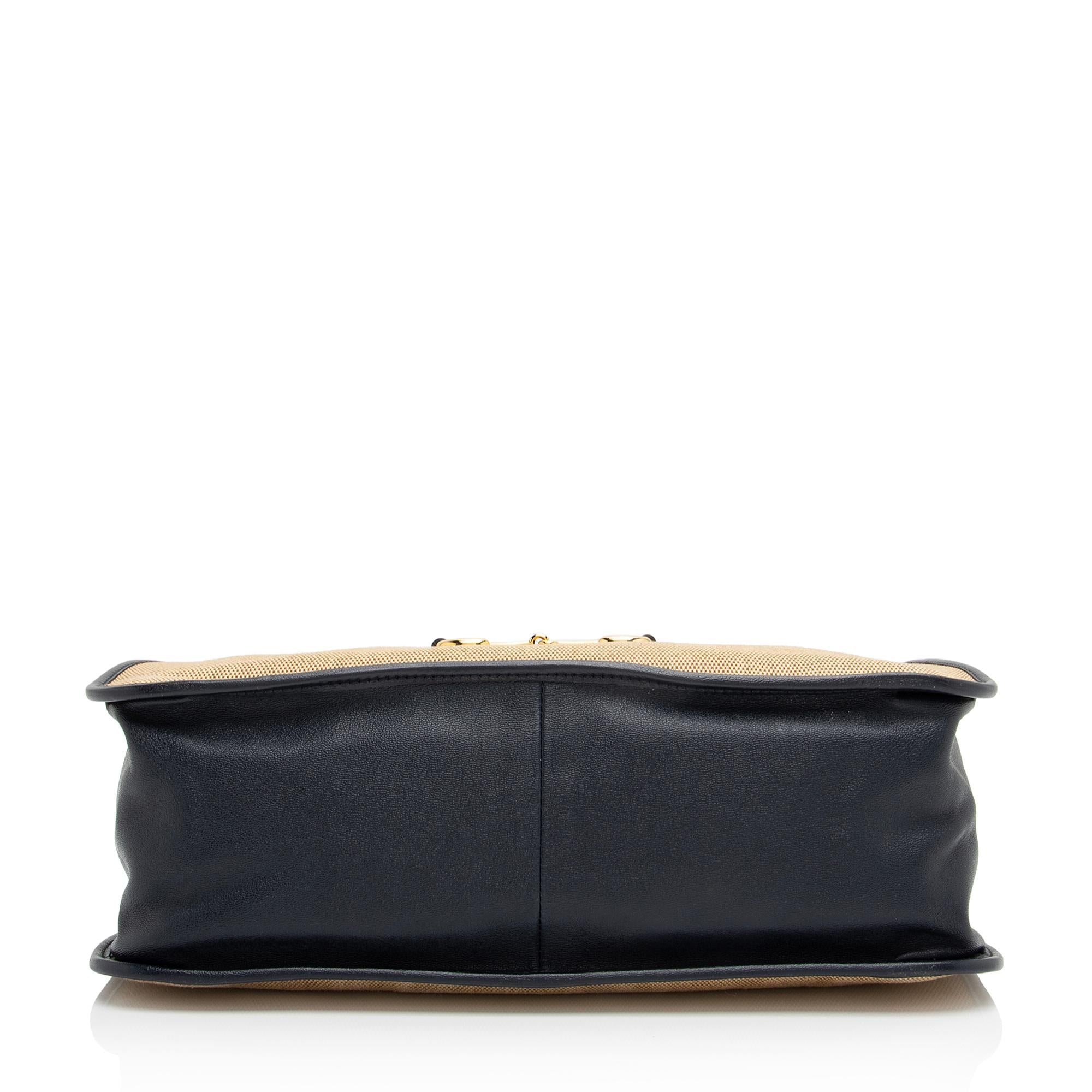 Gucci Canvas Leather Horsebit 1955 Medium Tote (SHF-23388)