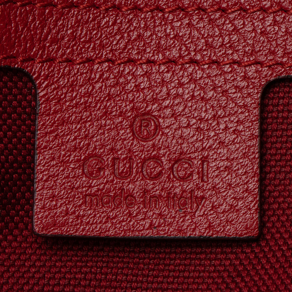 Gucci Canvas Sylvie Stripe Logo Drawstring Backpack