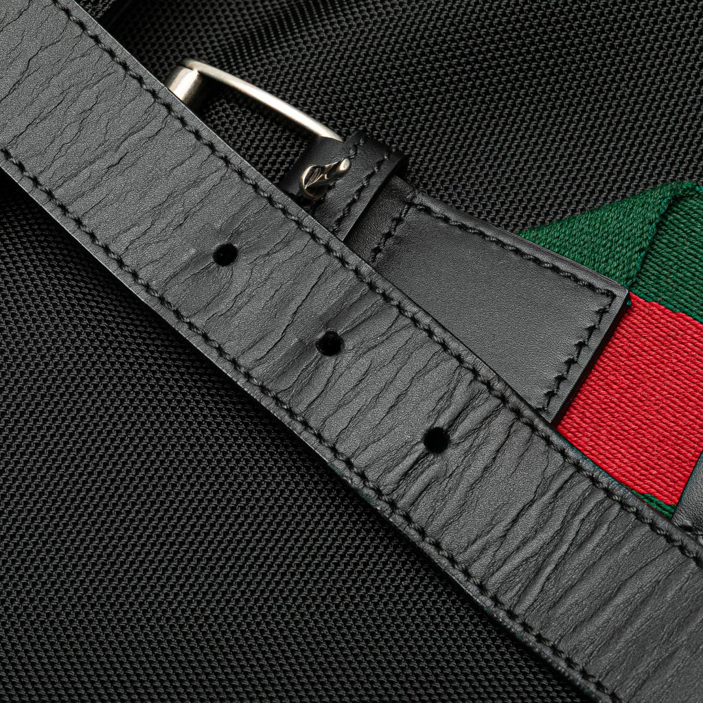 Gucci Canvas Techno Web Fold Over Backpack
