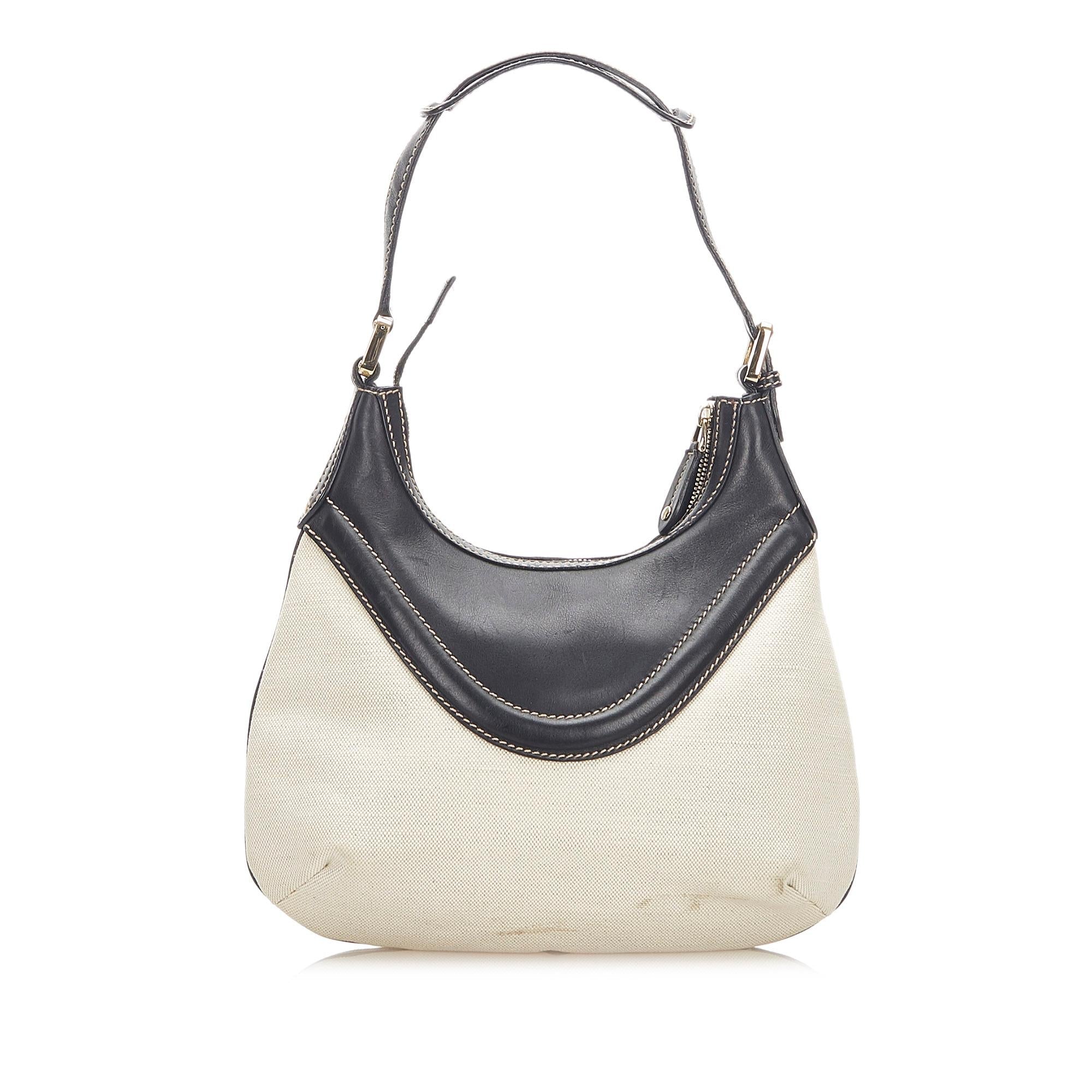 Gucci Crest Canvas Hobo Bag (SHG-18077)