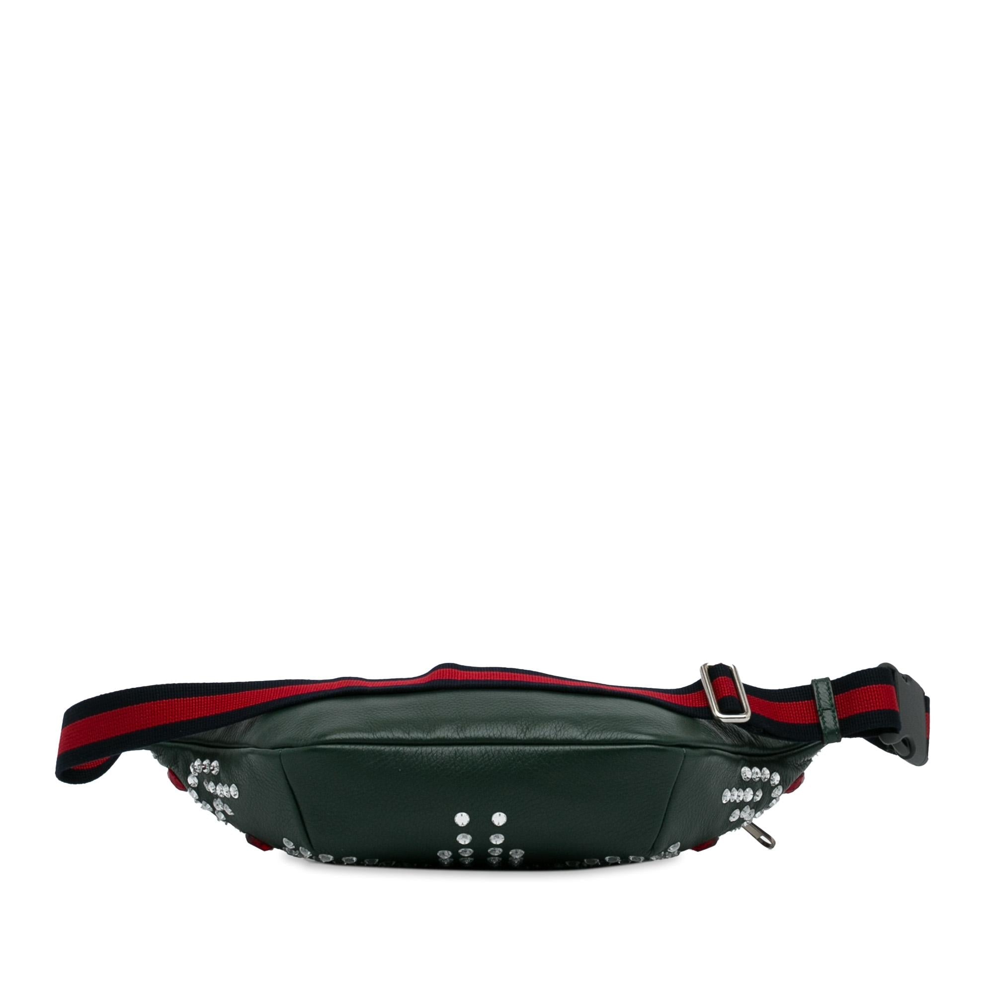 Gucci Crystal Embellished Web Belt Bag (SHG-xRoD5p)