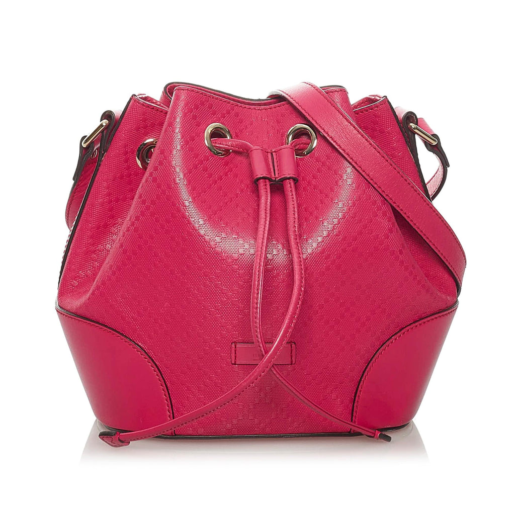 Gucci Diamante Bright Leather Bucket Bag (SHG-29104)