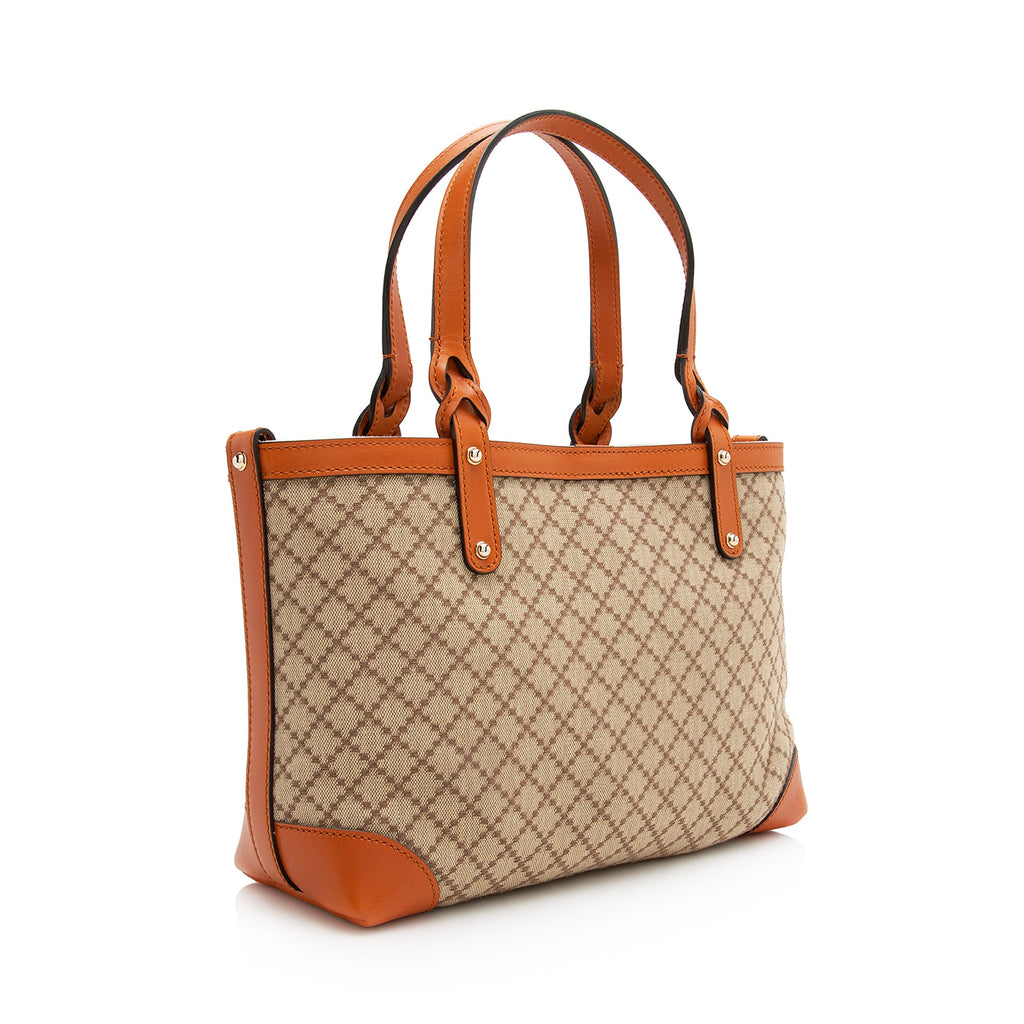 Gucci Diamante Canvas Craft Small Tote (SHF-22433)