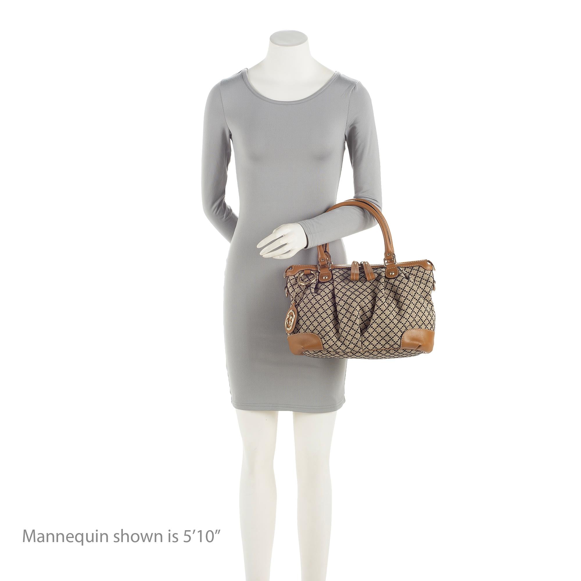 Gucci Diamante Canvas Sukey Top Handle Medium Satchel (SHF-23618)