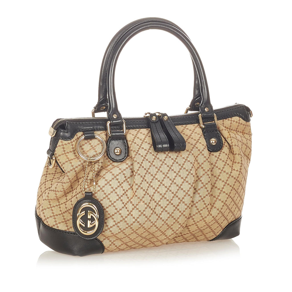 Gucci Diamante Sukey Canvas Satchel (SHG-24283)